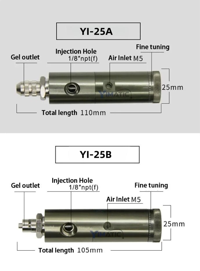 YI-25 Free Shipping High Precision Pneumatic Manual Needle Valve Glue Dispense Nozzle Valve