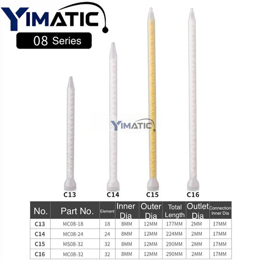 Industrial Static Mixer Nozzles MS08-32 | Cartridge for Epoxy/Silicone Auto/Electronics Anti-Clog Design Free Shipping