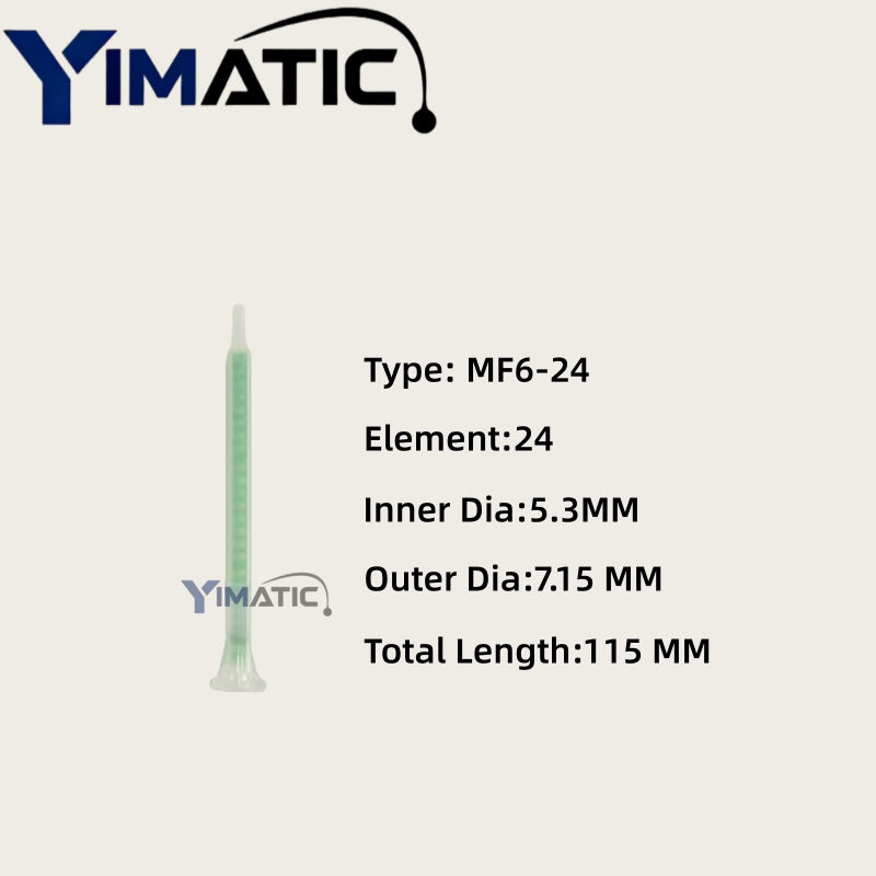Industrial 1:1 Epoxy Mixer Nozzles MF06-24 | 30pcs Static Tips for Electronics & Auto Adhesives