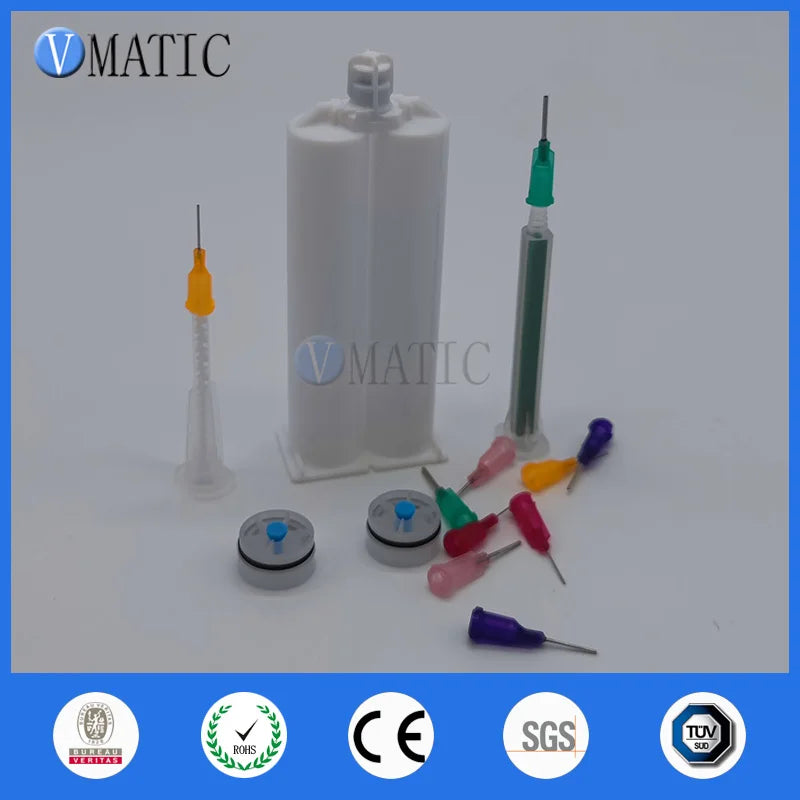 High Quality Ab Glue Cartridge 2:1 1:1 Universal 50ml 50cc Manual Dispense Gun With Cartridge & Static Mixing Nozzle