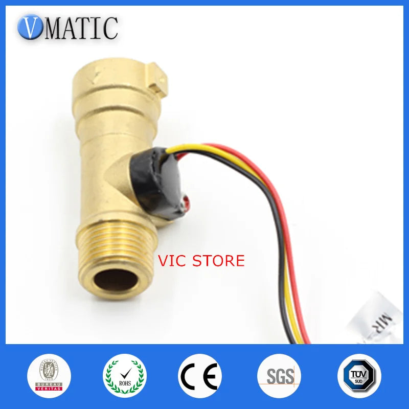 Free Shipping Copper Housing High Precision VCA568-2 Pipe Fluid Rate Oem Intelligent Brass Water Flow Sensor G1/2