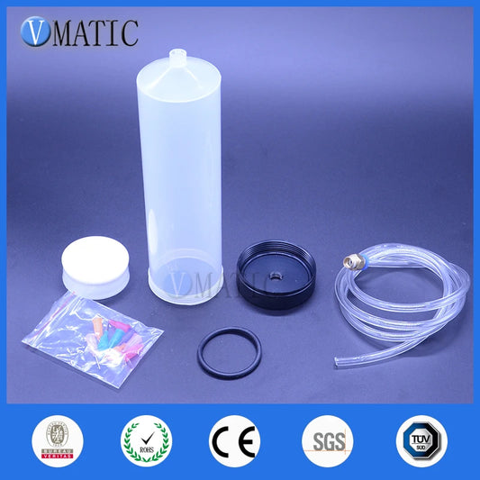 Free Shipping New Thickening Explosion-Proof 300cc/ml Helix Luer Lock Tip Dispenser Pneumatic Syringe Barrel With Adapter