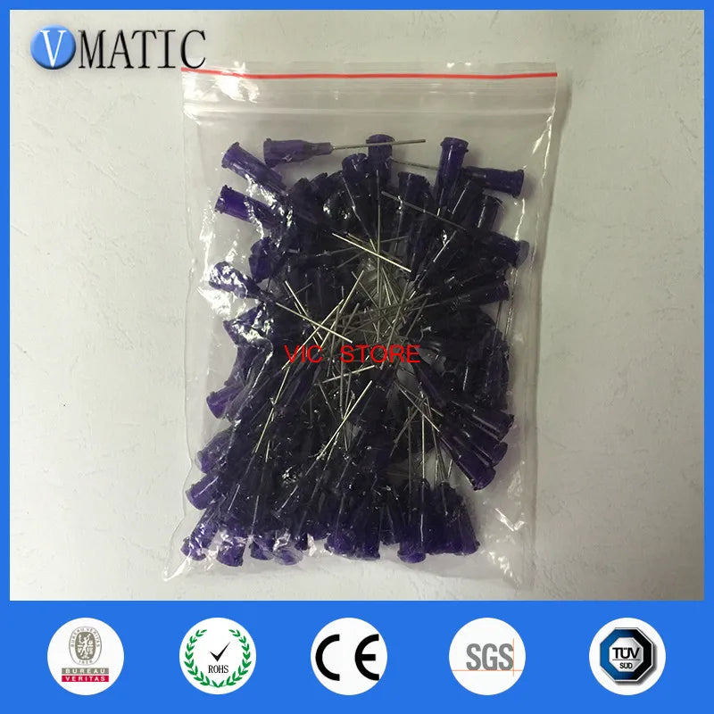 High Quality 100Pcs Glue Dispensing Needle 21G Aluminium Mount S.S Needle Tube Length 25.4mm(1") Dispenser Needle