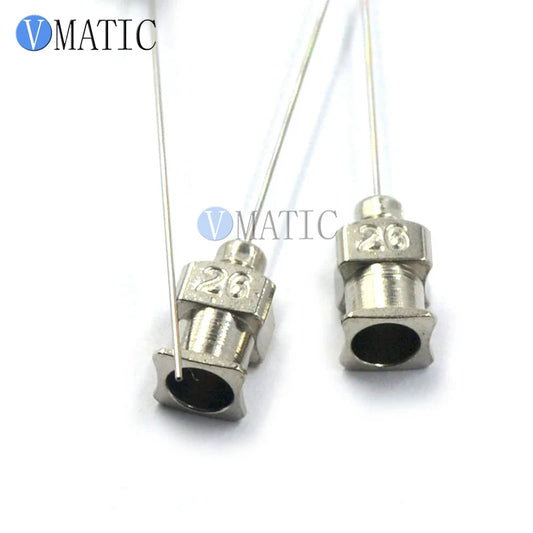 Free Shipping 12Pcs 1 Inch Length 26G Blunt Stainless Steel Glue Dispensing Syringe Needles Tips