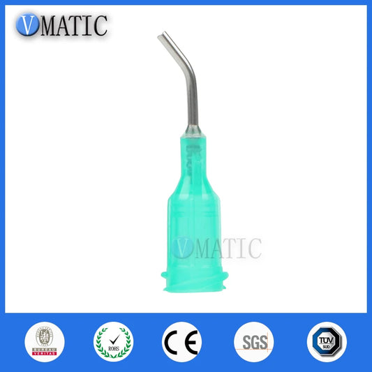 High Quality 100Pcs Quality 18G Green 0.5" Length 45 Degree Bend Bent Blunt End Stainless Steel Dispensing Needles 1/2 Inch