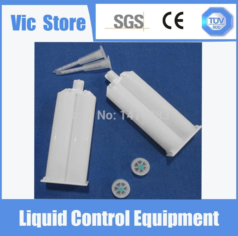 Free Shipping Two Component Plastic Cartridge 50ml/cc 1:1 With Ma Static Mixer For Dispensing Caulking Gun
