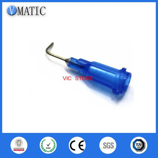 Free Shipping 100Pcs 22G Blue 0.5" 90 Degree Bent Luer Lock Dispensing Needle Tip 1/2 Inch Polypropylene Hub