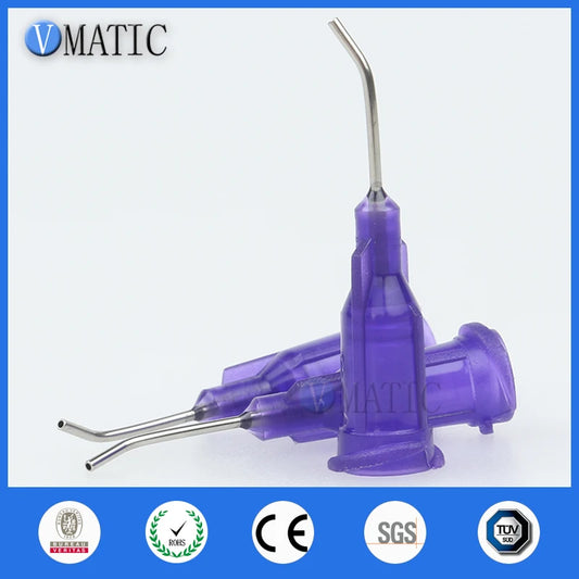 High Quality 21G Purple 0.5" 1/2 Inch Tubing 45 Degree Bent TE Blunt End Stainless Steel Dispensing Needle Tips 100pcs