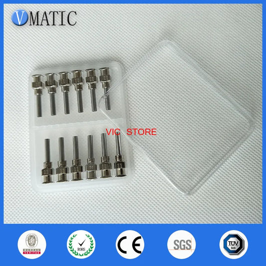 Free Shipping 0.5'' Length 11G All Metal Tips Blunt Stainless Steel 12Pcs Glue Dispensing Needles Syringe Needle Tips 1/2 Inch