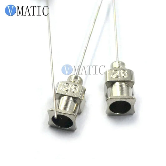 Free Shipping 12Pcs 1 Inch Length 26G Blunt Stainless Steel Glue Dispensing Syringe Needles Tips