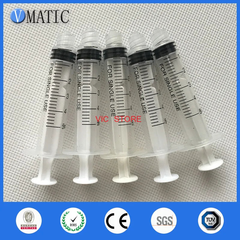 Free Shipping Glue Dispensing Syringes 5cc / 5ml 10Sets With Tip Caps