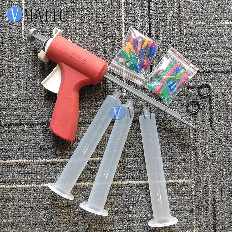 5-55ml Manual Caulk Gun | VMATIC Ergonomic Glue Dispenser for Construction & Crafts | 4 Sizes Syringe Cartridge Fast Shipping