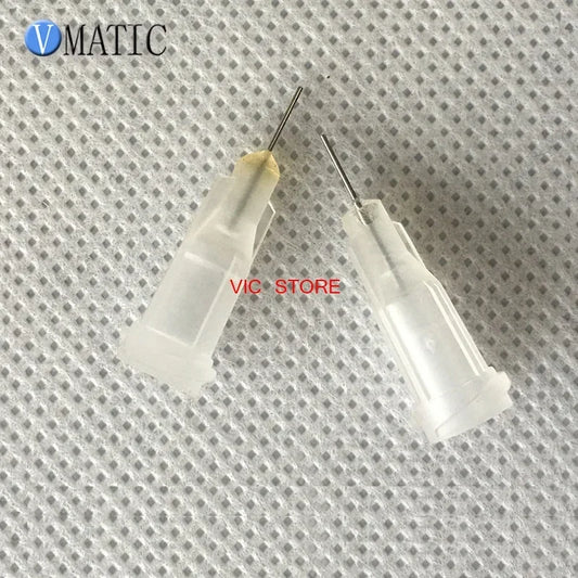 Free Shipping 100Pcs/Lot 27G 0.25'' Stainless Steel Tip Dispensing Screw Needles Clear Color Syringe Needle Tips 1/4 Inch