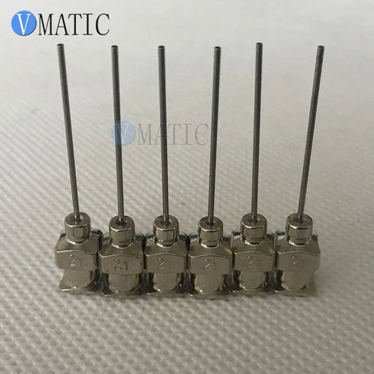 Free Shipping 12 Pcs 1 Inch Tip 21G Blunt Stainless Steel Glue Liquid Fluid Dispensing Syringe Needle