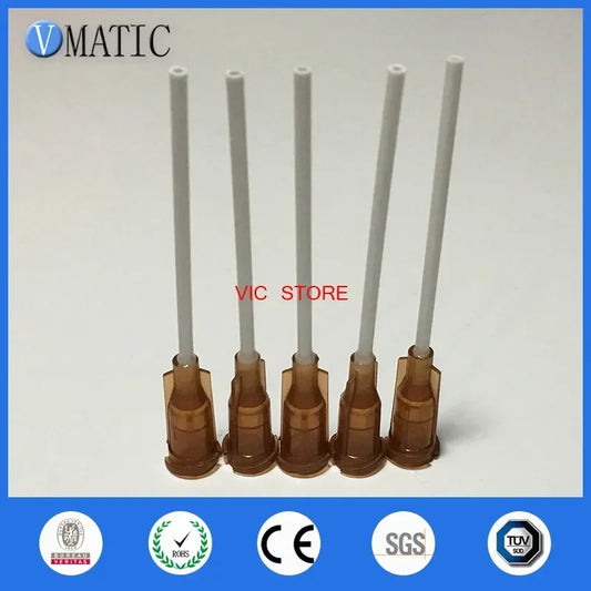 15G Luer Lock Dispensing Needles 1" (25mm) | 100pcs Polypropylene Flexible Tips for Epoxy/Solder Paste