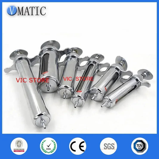 50ml (50cc) Heavy-Duty Stainless Steel Syringe | Industrial Metal Dispenser for Grease/Adhesive/Liquid Transfer (Leak-Proof Des