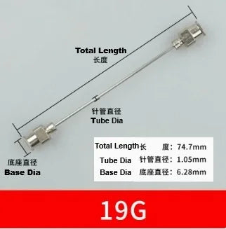 Free Shipping DOUBLE-ENDED Base Stainless Steel Precision Needle Flow Tube Lab Consumable Tool Custom Sizes Available