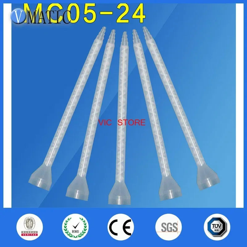 MC05-24 Static Mixer Nozzle | High-Viscosity Two-Part Epoxy Mixing Tips with Bell Mouth Silicone Tube