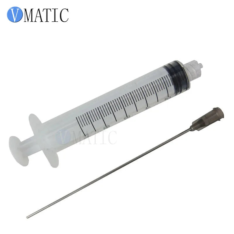 High Quality Non Sterilized 10ml/cc Plastic Syringe 16G Luer Lock Dispensing Needle Tips 9.5cm 95mm Tubing Length 10 Sets