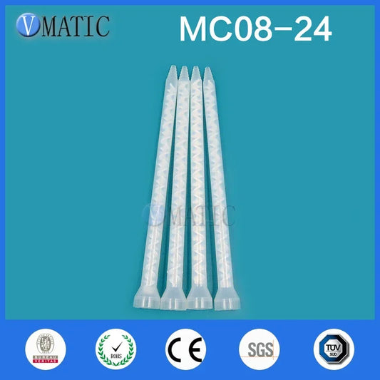 Industrial Static Mixer Nozzles MC08-24 | 10PCS Eng-Resin for Epoxy/Silicone Auto/Electronics Anti-Clog Design Free Shipping