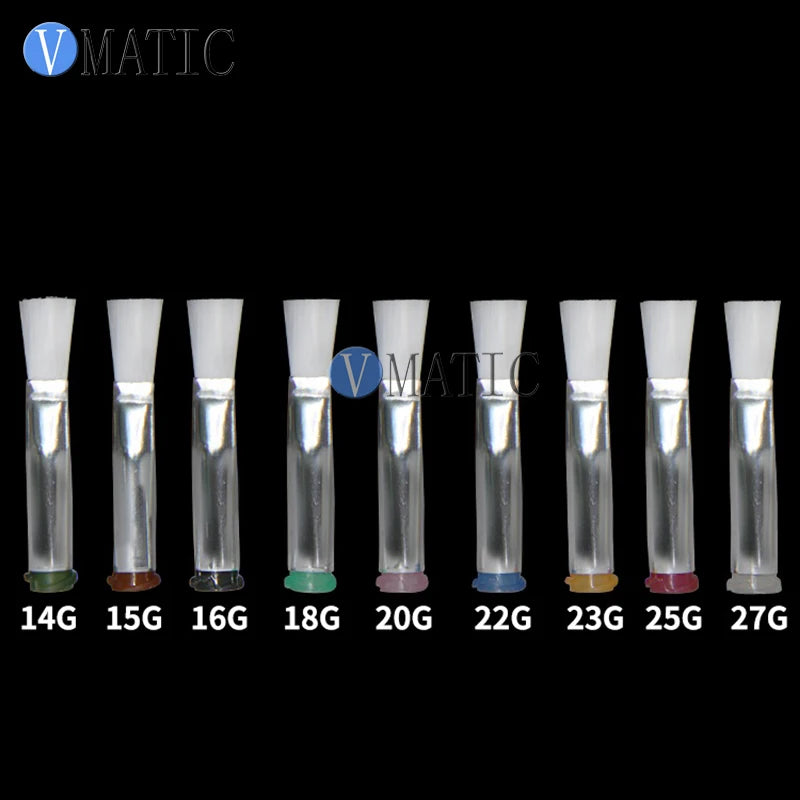 Free Shipping 14G-27G Dispensing Needle Brush Double Screw Thread Needles Efd Soft Brush Needle Flat 6mm Mouth Dispenser Needle