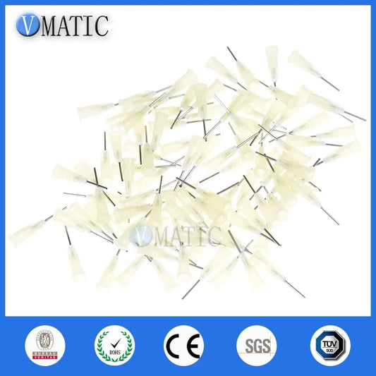 100pcs Milky Yellow Dispensing Tips | 19G 12.7mm Blunt Needles for Epoxy/Silicone Free Shipping