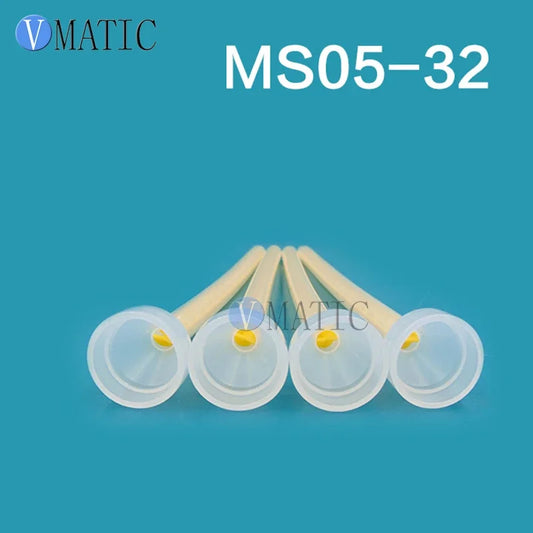 Free Shipping High Quality Plastic 5Pcs Resin Static Mixer MS 05-32 Mixing Nozzles For Duo Pack Epoxies (Yellow Core)