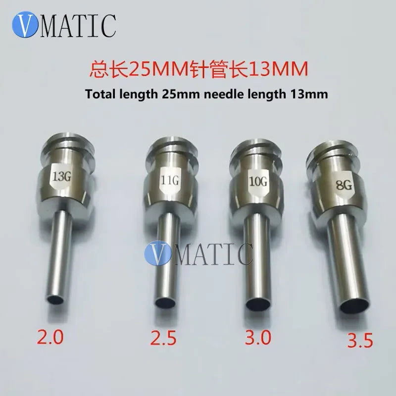 Dual-Thread Precision Dispensing Needle Extended Large Bore Nozzles (2.0mm, 2.5mm, 3.0mm, 3.5mm) for High-Viscosity Fluids