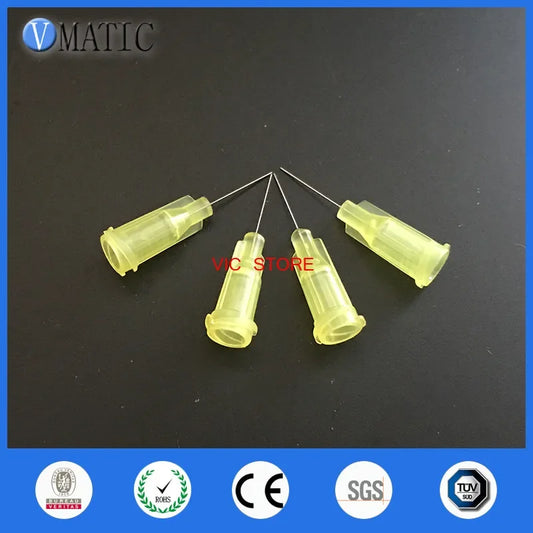 Free Shipping Non Sterilized 100Pcs 32G 0.5'' Yellow Color Dispensing Gun Needle Tip 1/2 Inch