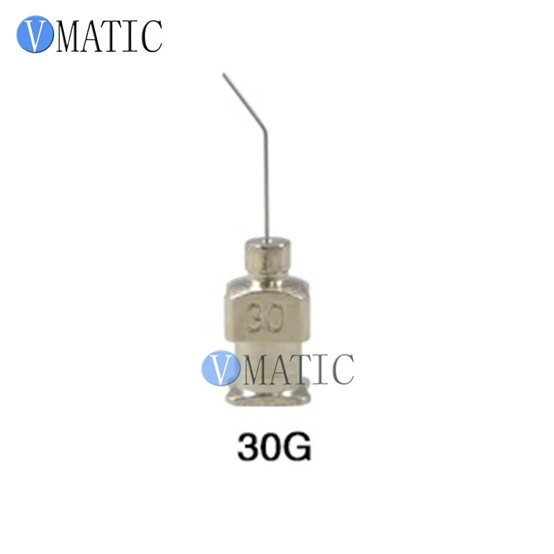 17G(1.07mm) 45° Bent Stainless Steel Needles | 12.7mm(1/2") Length for High-Viscosity Epoxy & Solder Paste (12pcs Pack)