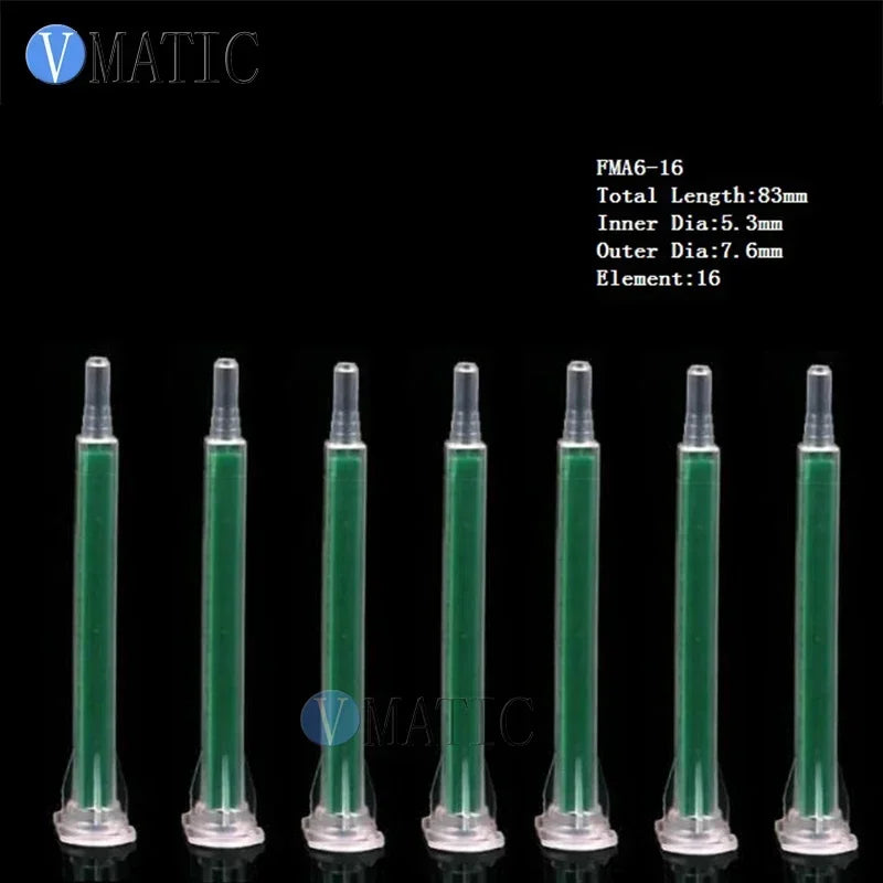 F6-16 Static Mixer Nozzles 6-16mm | Stainless Steel Spiral Tips for Epoxy/AB Glue Dispensing (30pcs)