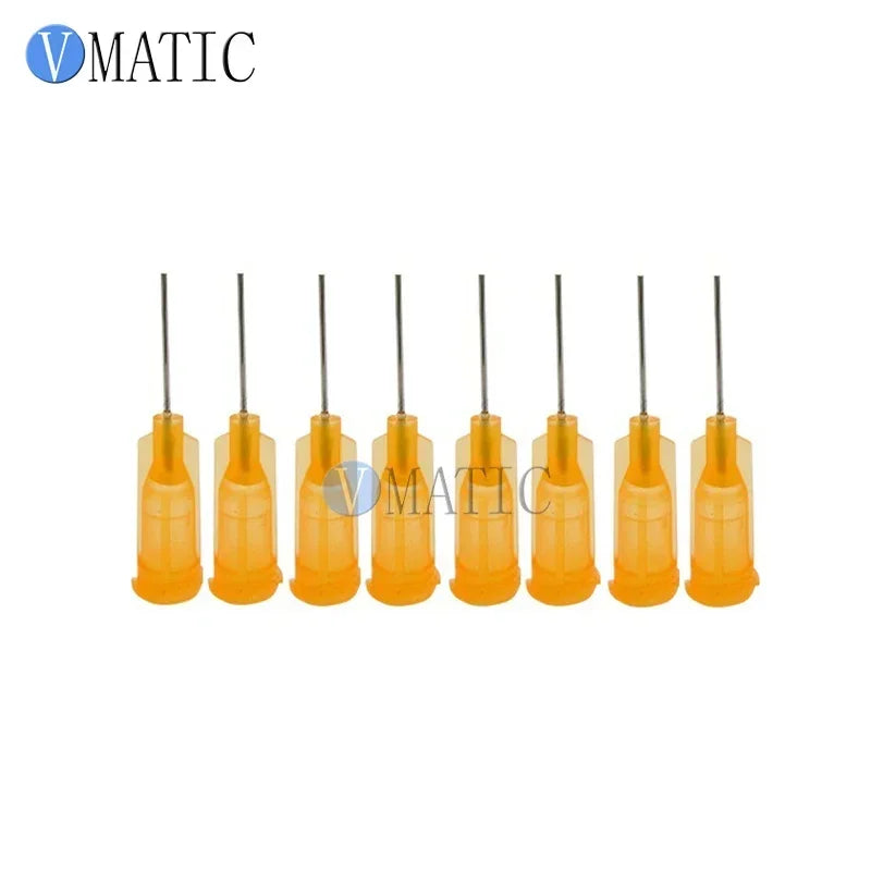 High Quality 100 Pcs Industrial Tips 15G Dispensing Needles Amber Color Glue Dispense Blunt Needle 1/2 Inch