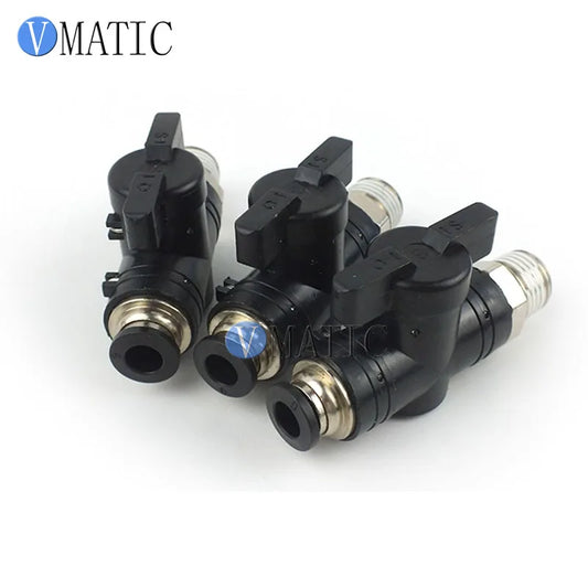 Free Shipping Plastic Manual Shut-off Valve with Male Thread & Quick Connect (1/4" NPT) for Air Hose / Pneumatic Fast Fitting