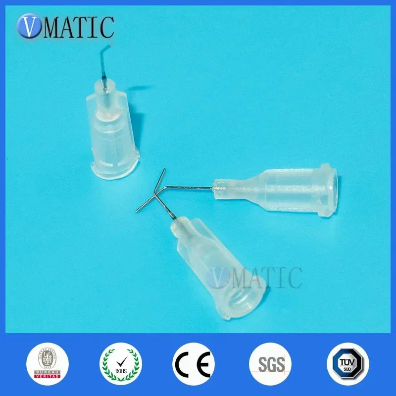 Free Shipping 27G Clear 0.5'' Length 45 Degree Bend Bent Dispensing Needle Tips Blunt Stainless Steel Dispenser Needles 1/2 Inch