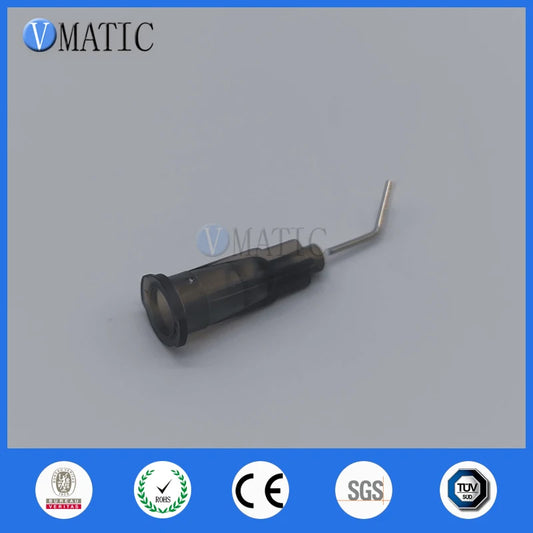Free Shipping Non Sterilized 100Pcs 22G 45 Bent Degree 0.5'' Adhesive Dispenser Needle Tip 1/2 Inch
