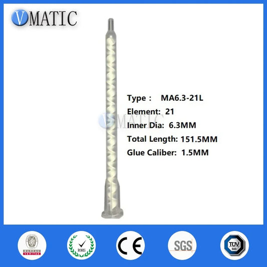 Free Shipping High Quality Resin Static Mixer MA6.3-21L Mixing Nozzles For Duo Pack Epoxies