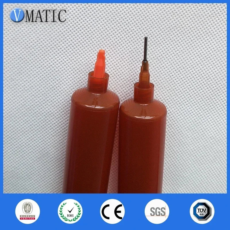 Free Shipping 10pcs 55cc/ml US style Newest Dispenser Air Pressure Syringe With Piston Dark Amber Color