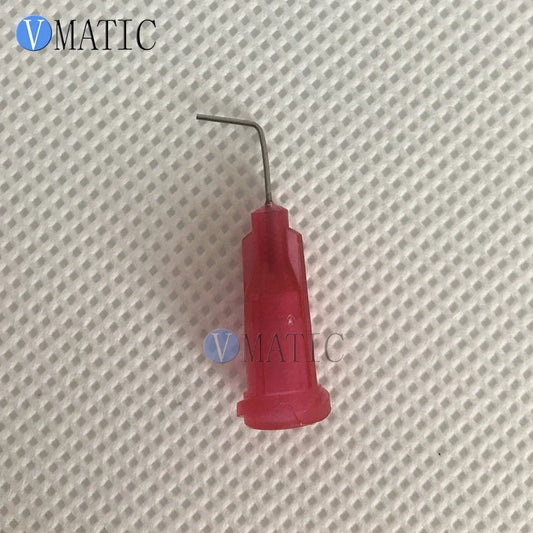 Free Shipping 100Pcs 25G Red 0.5'' Tubing 90 Degree Bent Dispenser Glue Needle 1/2 Inch