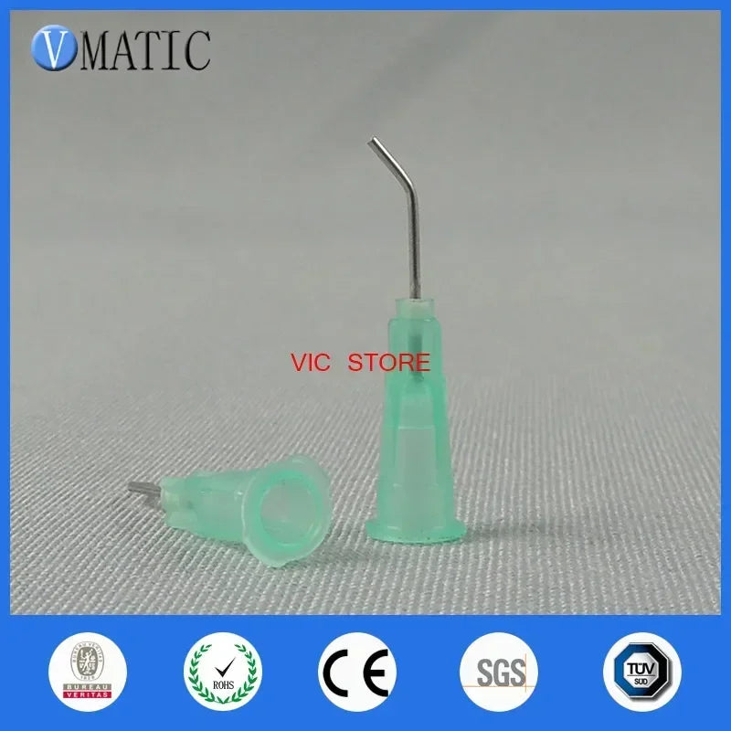 45° Bent Dispensing Needles 21G1/2 Inch | Bayonet Lock for Epoxy Adhesive (100pcs)
