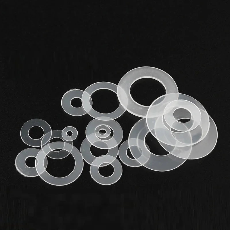 M3 M3.5 M4 M5 M6 M8 M10 M12 M14 M16 M18 M20 Clear Nylon Flat Washer PE Plastic Screw Gasket Insulation Spacer Seals Rings