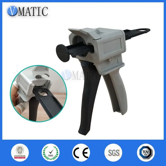 Free Shipping 50ml 10:1 Dual Manual Cartridge Caulking Plastic Dispenser Applicator 2 Part Epoxy Resin Caulk Mixing Gun
