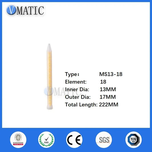 Industrial Static Mixing Nozzles MS13-18 | High-Flow Epoxy Dispensing Heads (PTFE Core, 60mL/min) Free Shipping