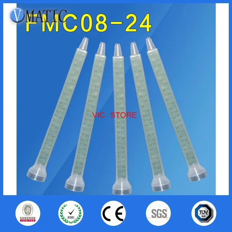 Industrial Static Mixer Nozzles MC08-24 | 10pcs Two-Component Epoxies/Silicone Anti-Clog Design Free Shipping
