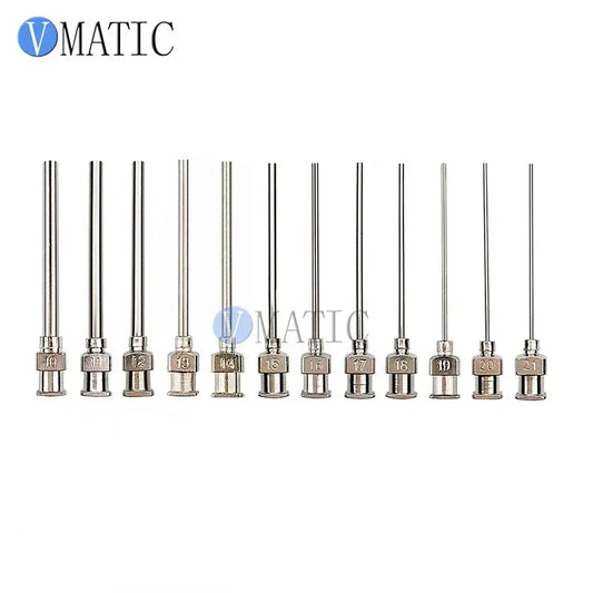 Free Shipping 10G-21G Stainless Steel Dispensing Blunt Needles 1.5'' Length 12Pcs Mix Pack Metal Dispenser Needle 1-1/2 Inch