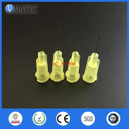 Free Shipping Non Sterilized 100Pcs 32G 0.5'' Yellow Color Dispensing Gun Needle Tip 1/2 Inch