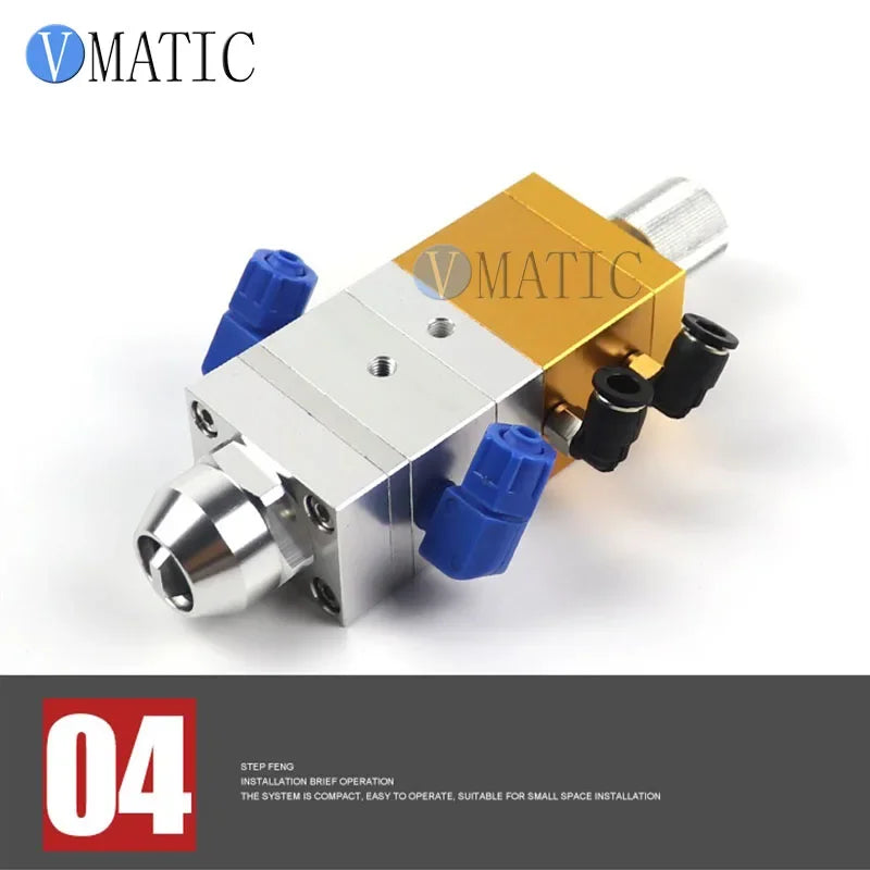 High Quality Single Cylinder Two Fluid Suction Adjustable ABS Double Liquid Dispensing Valve Double Rubber Mixing Valve 1: 1