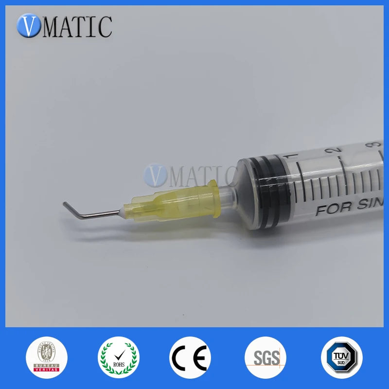 High Quality 100 Pieces 20G 45 Bent Degree 0.5'' Glue Dispensing Needle Bayonet Type Dispenser Needles 1/2 Inch