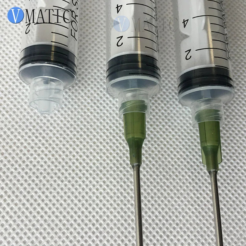 Free Shipping 6Pcs Plastic Syringes 10ml 10cc With Caps & Luer Lock Dispensing Needle Tips 14G 1 Inch