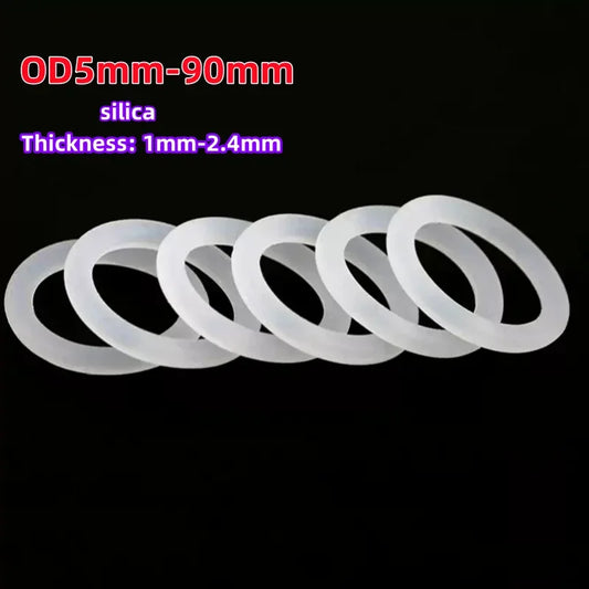 White Silicone Ring Gasket CS 1-2.4mm OD5 ~ 90mm Food Grade Waterproof Washer Rubber Insulate o-ring rubber ring