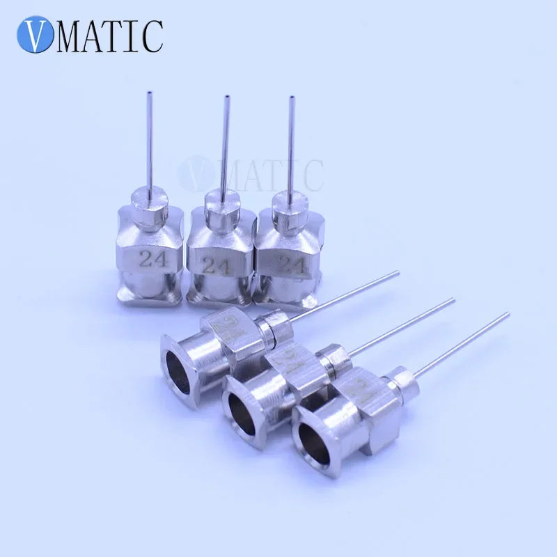 Free Shipping 0.5'' Length 24G All Metal Blunt Stainless Steel 12Pcs Glue Fluid Liquid Dispensing Syringe Needle Tips 1/2 Inch